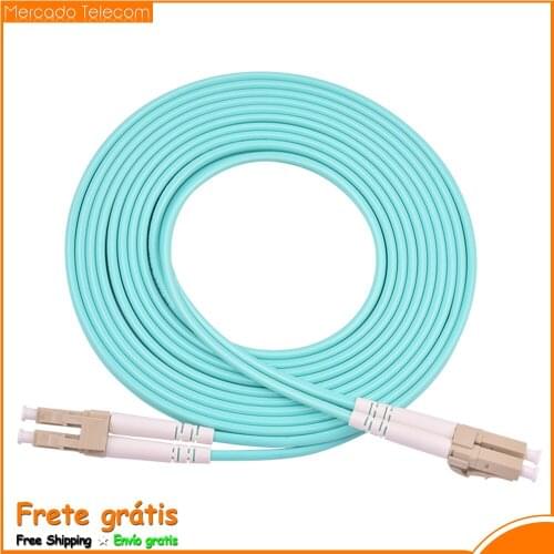 10pcs LC/UPC-LC/UPC Duplex 3.0mm OM3 Fiber Optic Patch Cord, Aqua LSZH Jacket 1m 2m 3m 5m 10m Jumper Cable FTTH Low loss