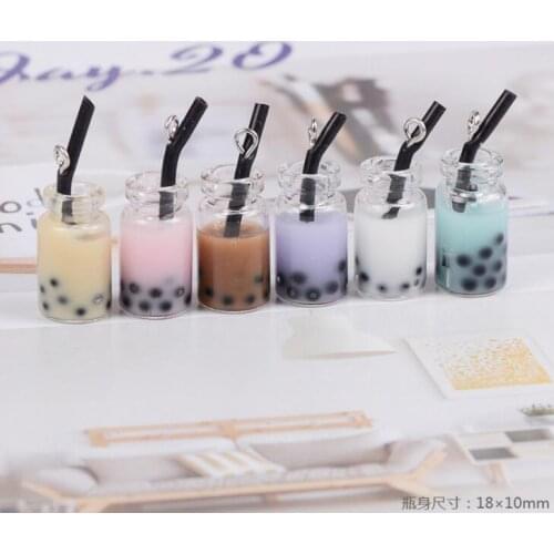 10pcs/lot Miniature Figurines milk cup Resin Craft Resin Cabochon DIY Earring Pendants Making Accessories Charms