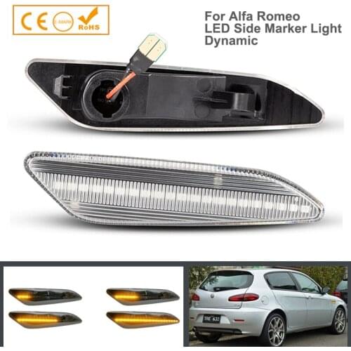 2Pcs Dynamic LED Turn Signal Lamp Side Marker Light For Alfa Romeo 147 156 Sportwagon For Fiat Tipo Lancia Ypsilon Delta III