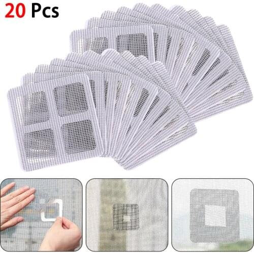 20pcs Fix Net Window Home Adhesive Anti Mosquito Fly Bug Insect Repair Screen Wall Patch Stickers Mesh Window Screen