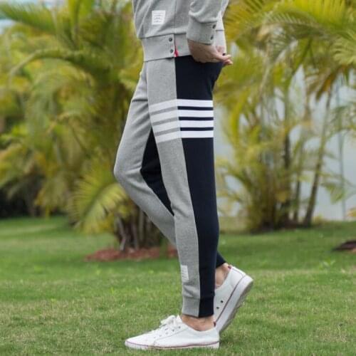 2021 Fashion TB THOM Brand Sweatpants Men Panelled Personality Casual Sports Trousers Tracksuit Bottoms Mens Jogger Track Pants