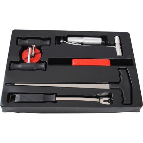 7PC Windscreen Glass Removal Set Car Van Windshield Kit Garage Hand Tools Rubber Buckle Glass Glue Scraper Interior Bar Scraper