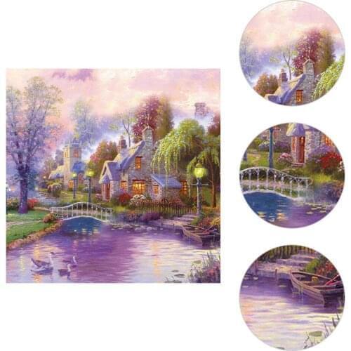 Full Drill 5D Diy Diamond Painting Landscape Flower Diamond Embroidery House Cross Stitch Garden Diamond Mosaic Home Decor