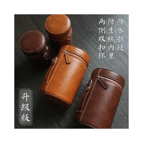 PU leather FOR Sony Canon Nikon micro single lens bag internal shockproof DSLR tube Waterproof Case Box Lens Pouch