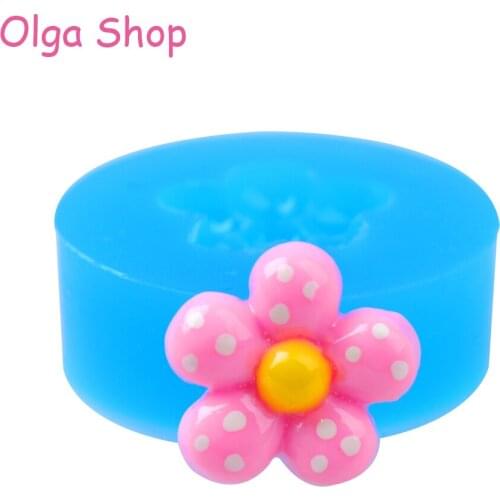 HYL336 17.1mm Flower Silicone Mold - Cupcake Topper, Fondant, Miniature Food, Resin Clay, Gum Paste, Jewelry, Icing, Candy, Wax