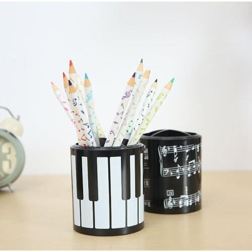 Notes Pen Holder Piano Musical Instrument Design Music Gift Classification Plastic Pen Holder Stationery Student Pencil Holder