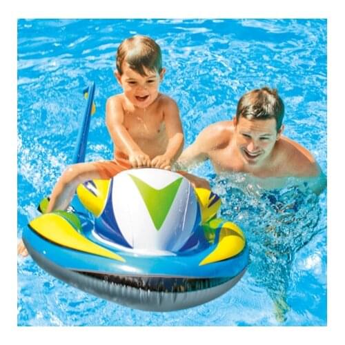 Children floating motorboat water inflatable mount toy children swimming ring float row inflatable floating bed