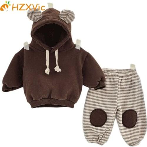 HZXvic Jumpsuit For kids Sets For Baby Childrens Clothing Boys Hooded Clothes Warm Hoodie+Pant 2Pcs Girl Set Suit From 9 to 36M