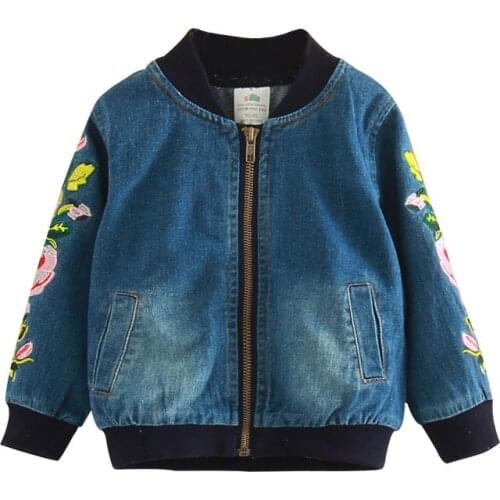 Baby Girls Denim Jackets Coats Fashion Children Outwear Coat Cartoon Little Girl Design Girls Kids Jeans Jacket For 2 To 8 Years