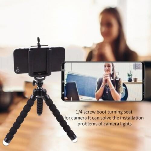 Flexible Sponge Octopus Mini Tripod With Wireless Remote Shutter For iPhone mini Camera Tripod Phone Holder clip stand