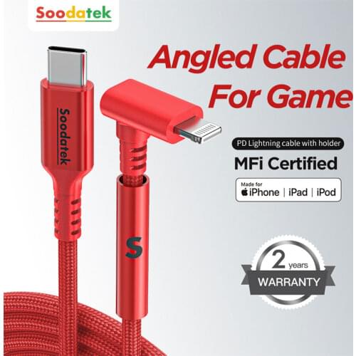 Soodatek MFi USB C to Lightning Cable for iPhone 12 Mini Pro Max PD18W 20W Fast Charging USB PD Cable Charge Cord for Macbook