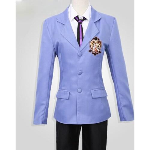 Hot Anime Ouran High School Host Club Fujioka Haruhi La Parure Jacket Coat pants shirt School Uniform Outfit Cosplay Costumes