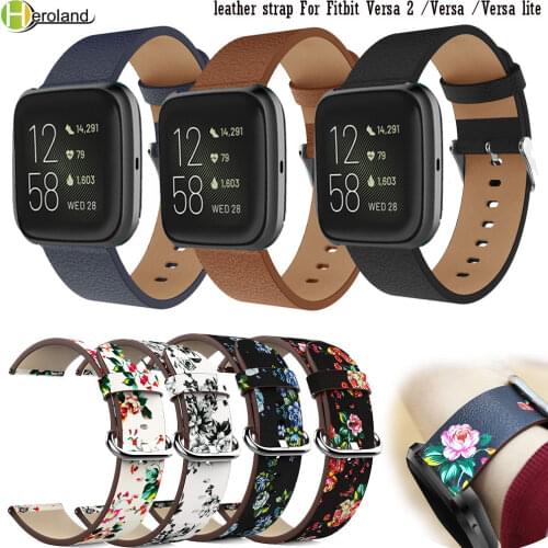 Printing leather Watch Straps for Fitbit versa 2 Band Watchband Bracelet Smart wristband for Fitbit versa / versa lite wristband
