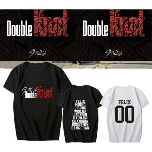 Kpop Stray Kids Album Double Knot T-shirt Casual Top Tee Newstray Unisex