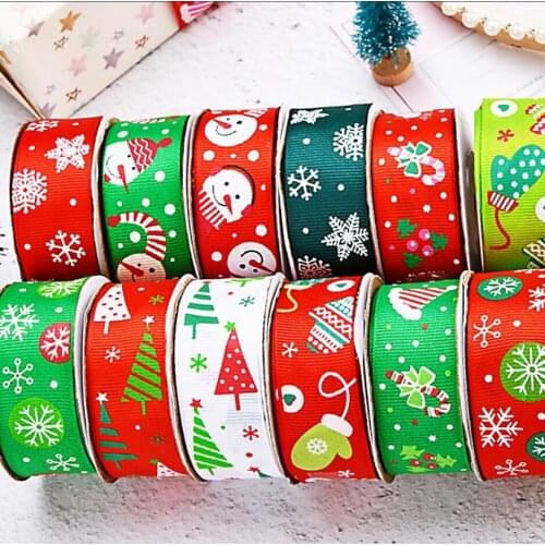 1 '25mm Christmas Ribbon 10 yards DIY handmade material headdress bow footwear hat accessories grosgrain Snowflake tree