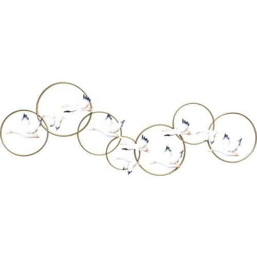 New Chinese style metal wall ornament three dimensional living room wild goose hanging pendent light luxury home decoration