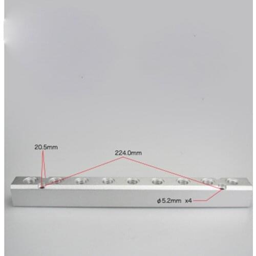 G1/2" In G1/4" Out 9 Way 11 Ports 30x30mm Pneumatic Aluminum Manifold Block Splitter