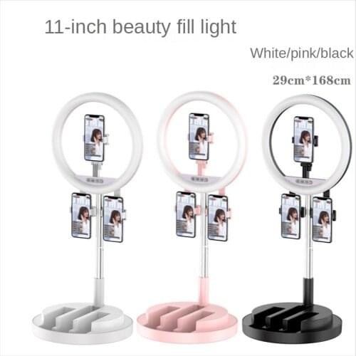 JM03 Live Fill Light Three Stand Integrated Folding Telescopic Portable Desktop Mobile Phone Support Ring Light