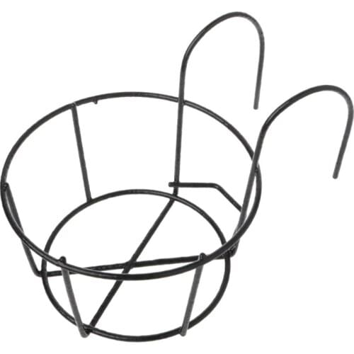 Hanging Plant Iron Racks Balcony Round Flower Pot Rack Railing Fence Outdoor