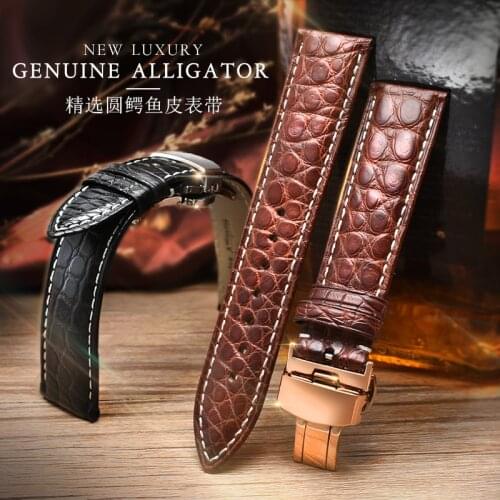 Crocodile Leather Alligator Strap for Longines Master Omega Men and Women Butterfly Clasp Watchband 12 14 16 18 20 22 24mm