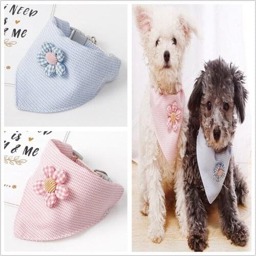 Pet Neckerchief Cat Dog Waterproof Scarf Fashion Small Flower Triangular Saliva Towel Nylon Pet Cat Dog Accessories