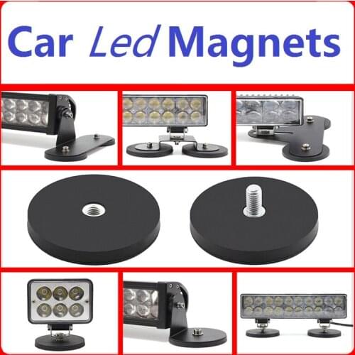 Strong Suction Power Car led bar Magnet Rubber Disc Neodymium Magnet Mounting Roof Led light work light bar Magnetic Holder Base