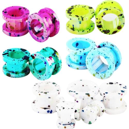 TIANCIFBYJS 2pcs Stainless Steel Fancy Ear Flesh Tunnels Plugs Piercing Cartilage Earring Stretcher Gauges 3-12mm Body Jewelry