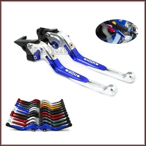 Brake Clutch Lever For YAMAHA XSR700 XSR 700 XSR900 XSR 900 2016-2018 Black+Blue Folding Extendable Motorcycle logo
