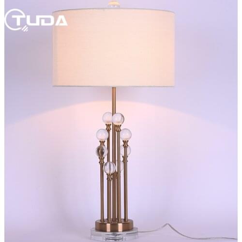 TUDA 36X73cm Free Shipping American Style Table Lamp Creative Fashion Design Crystal Table Lamp LED Table Lamps For Living Room