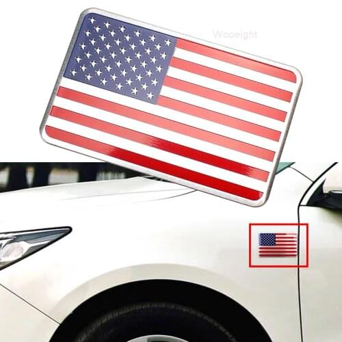 Wooeight Aluminum 3D Metal American USA Flag Sticker Emblem Badge Universal For Auto Car Bike Motorcycle Truck Decal Accessories