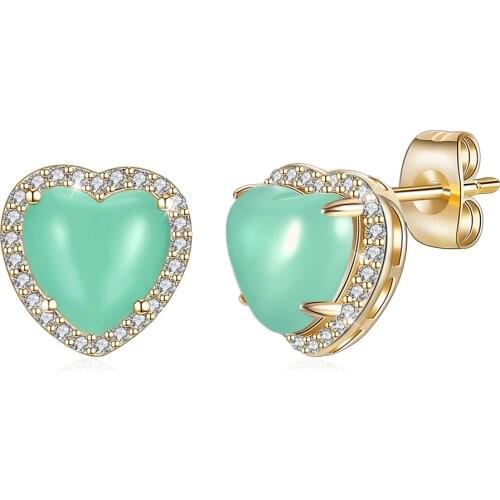 Free shipping fashion womens earrings romantic rose gold love earrings nine colors choose simple retro earrings