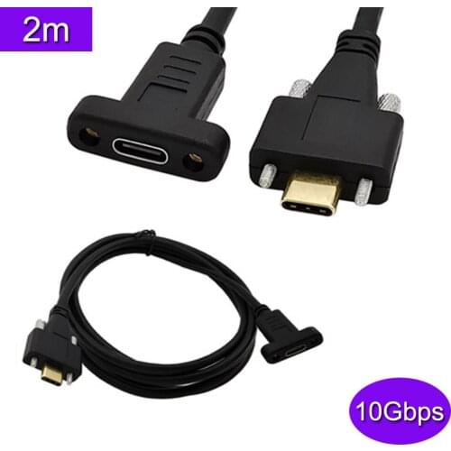 10Gbps 5A USB 3.1 Type-C Female to USB-C Male Data with screw Cable 2m
