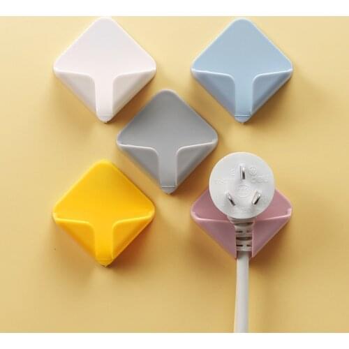 2pcs Wall Storage Hook Power Plug Socket Holder Home Wire Plugs Adhesive Hanger Home Office Storage Racks Organizer Home Storage
