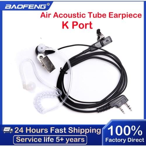 Baofeng Walkie Talkie Earphone Air Acoustic Tube Earpiece Baofeng Radio 2 Pin PTT Transparent Headset Microphone K Port UV-5R 82