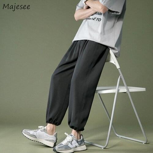 Plus Size M-3XL Harem Pants Men All-match Solid Fashion Chic Teens Elastic Waist Loose Casual Streetwear Korean Style Summer New