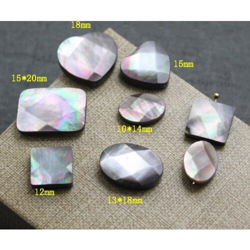 5pcs / bag natural black shell cut loose beads for jewelry making handmade DIY necklace bracelet earrings jewelry accessories