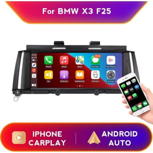 Carplay Android Auto Car Screen Player Multimedia For BMW X3 F25 X4 F26 2011-2017 Steering wheel controls