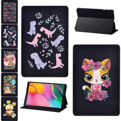 Tablet Case for Samsung Galaxy Tab A A6 10.1/Tab A 9.7/Tab A 10.1/Tab A 10.5/Tab S5e Cute Cartoons print Protective Cover+Stylus