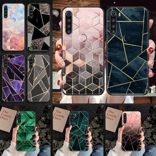 Geometric Marble Phone case For Xiaomi Redmi Note 7 7A 8 8T 9 9A 9S 10 K30 Pro Ultra black soft bumper 3D shell fashion funda