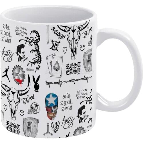 Posty Tattoo Drawings White Mug Custom Printed Funny Tea Cup Gift Personalised Coffee Mug Posty Stoney Hollywoods Bleeding Tatto