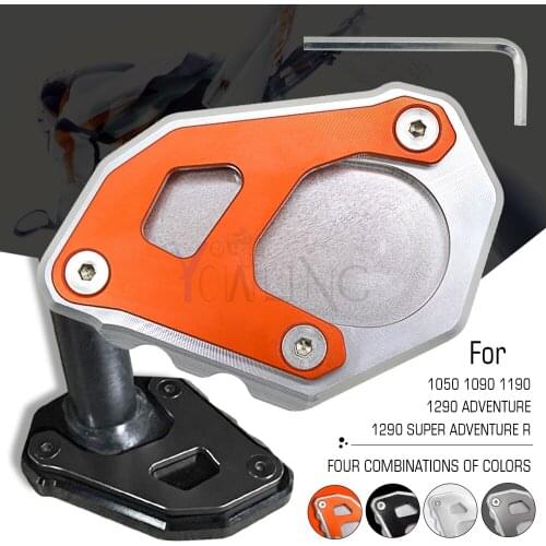 Motor CNC Aluminum Enlarge Extension Side Stand Plate screw PadFor 1050 1090 1190 1290 Adventure / 1290 super adventure