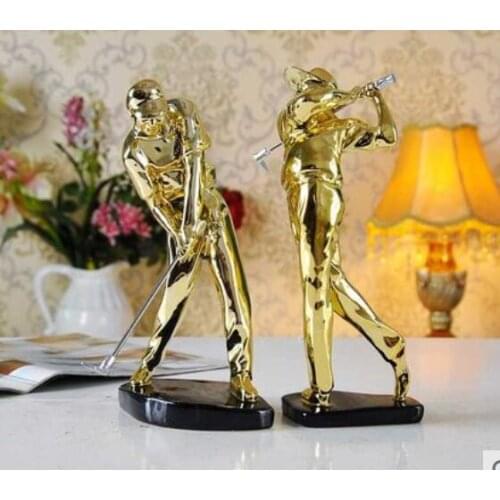 European-style resin figure sculpture desk pieces golfer pieces to play golf laces article horseracing knight sweethearts