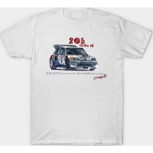 Men T-shirt RALLY GROUP B Peugeot 205 Turbo 16 Tshirt Women T Shirt Men Cotton Tees Streetwear Harajuku