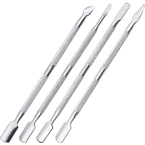 Stainless Steel Double-Head Nail Art Cuticle Remover Pusher Manicure Tools Nails Art Non-Slip Nail Cuticle Remover Accessories
