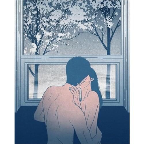 Couple is kissing picture DIY full diamond painting cross stitch Mosaic lover bar home decoration unfinished diamond embroidery