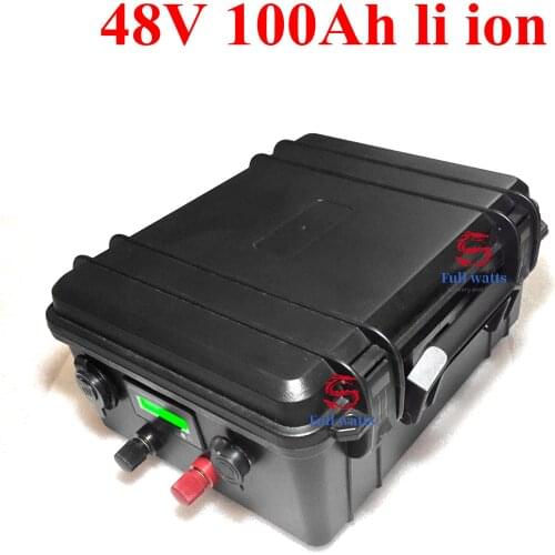 Lithium ion 48V 100AH battery pack not 48V 200AH li ion BMS for 4500w scooter bike EV golf cart inverter solar + 10A charger