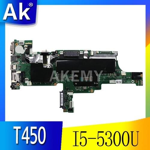 For LENOVO Thinkpad T450 NM-A251 00HN525 SR23X I5-5300U DDR3L Notebook motherboard Mainboard full test 100% work