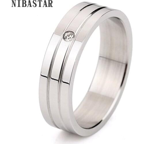 Hot Sale jewelry Fashion simple Men women Rings male 316L stainless steel rings Ornaments Crystal jewelry