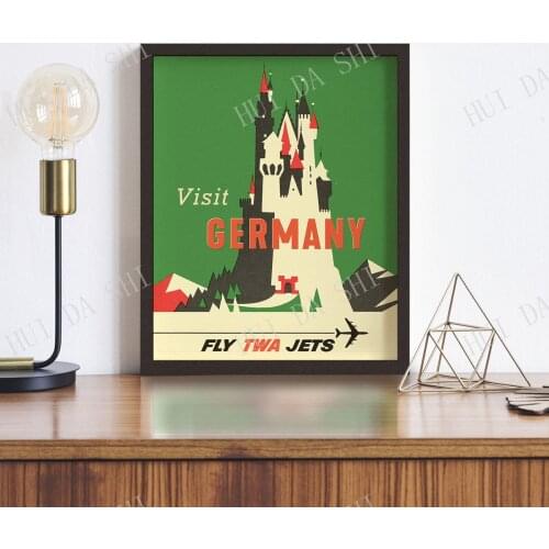 Germany Travel Poster • Mid Century Germany Print • Vintage TWA Poster • German Castle Wall Art
