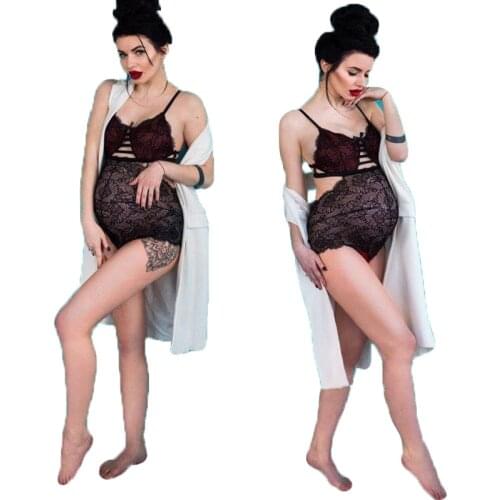 New Sexy Lingerie Sexy Sling Lace Hollow Maternity Wear intimates belly corset women pregnancy one-piece underwear P0216